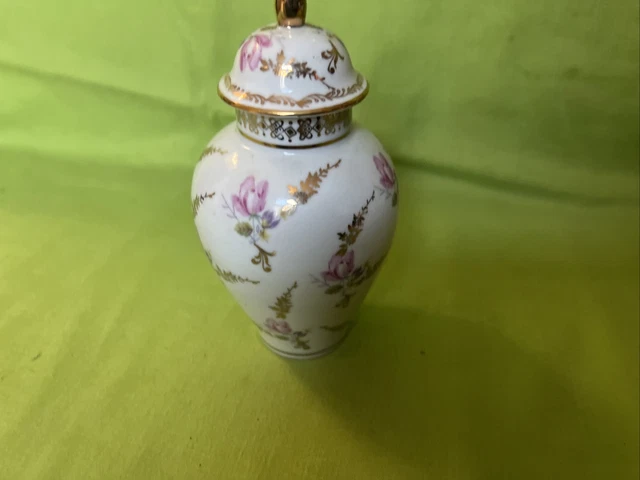 Orientalische Keramik Urne & Deckel mit Blumenmuster & Gold vergoldetes Design 5