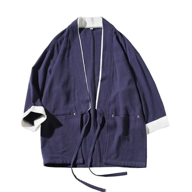 Cardigan Uomo Kimono Giapponese Abbigliamento Giacca Uomo Camicia Yukata Haori Casual Cappotto