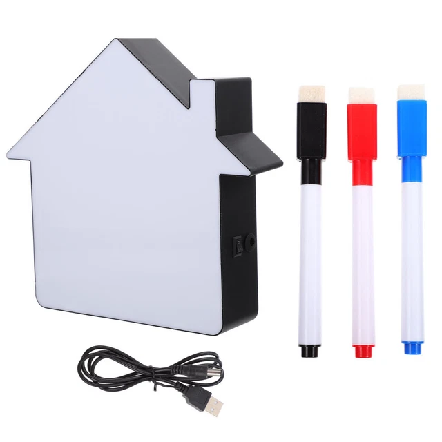 ERASABLE MESSAGE BOARD Backlit Display Sign Whiteboard Night Light LED