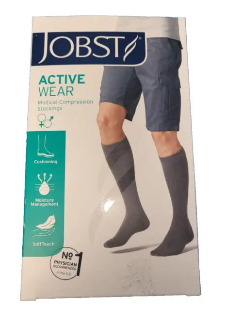 JOBST Activewear Cool Black 15-20 mmHg Large Knee CT Compression Stockings