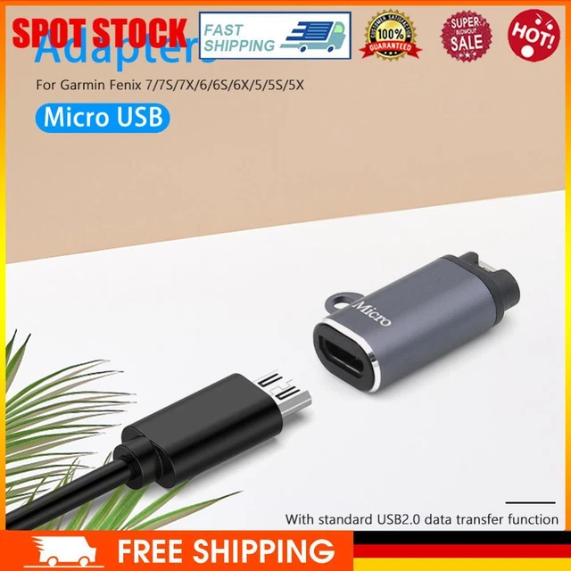 Micro USB Buchse Ladeadapter Stecker für Garmin Fenix ​​7/7S (Gerade)