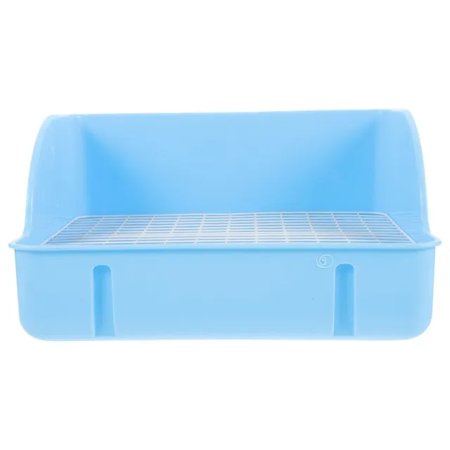 Caja de arena de plástico para conejo interior para mascotas caja de inodoro cuadrada inodoro entrenador sartén