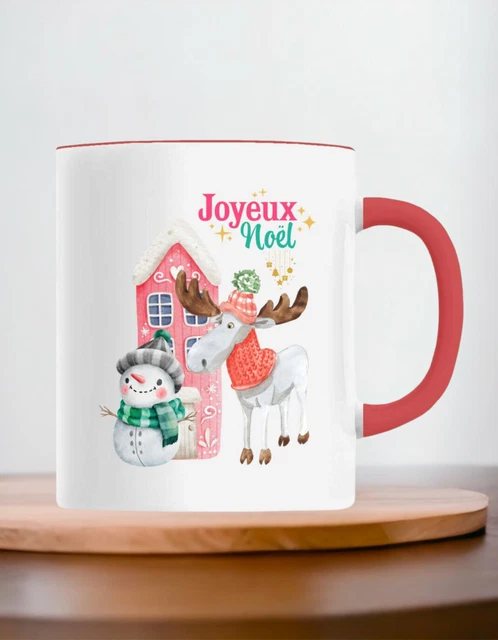 Tasse Mug NOËL Rouge céramique snow Tasse a café pop fun meme petit-dej mugcake