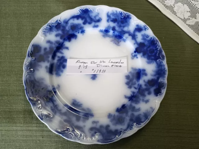 Antique Lancaster Flow Blue 8" dinner plate