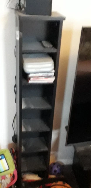 cd rack black   in good condition just needs a clean