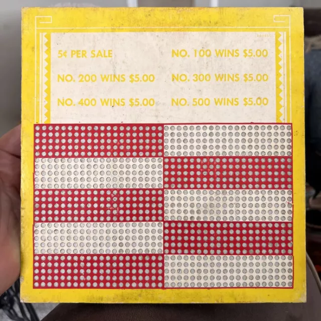Vintage blank Punch Board Gambling Game, Unpunched, Casino