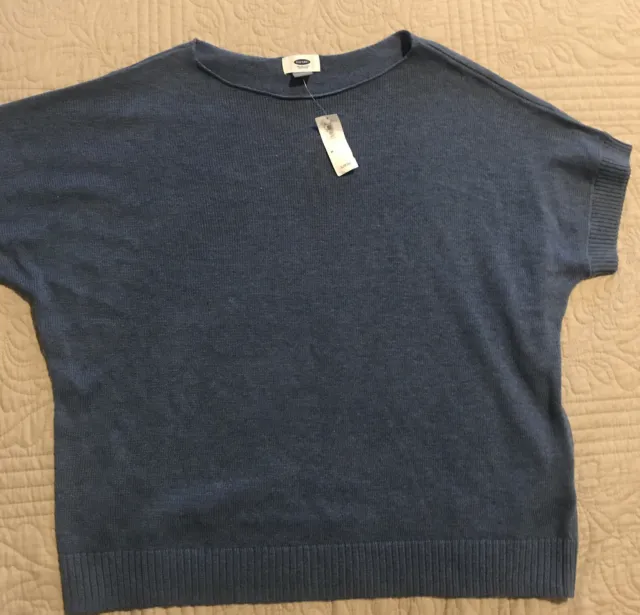 NWT Old Navy Short Sleeve Blue Sweater Size Medium
