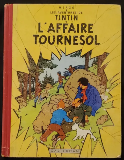 Tintin et L'Affaire Tournesol 1957 Hergé Casterman Dos rouge 4e plat B21 TBE-