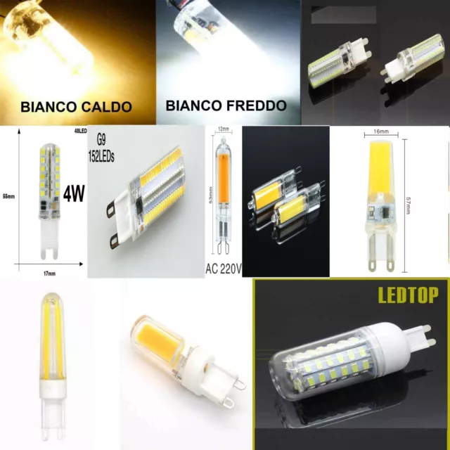 3W 4W 5W 6W 9W 12W  Lampadina Led Attacco G9 220V Anche Dimmerabile  Faretto