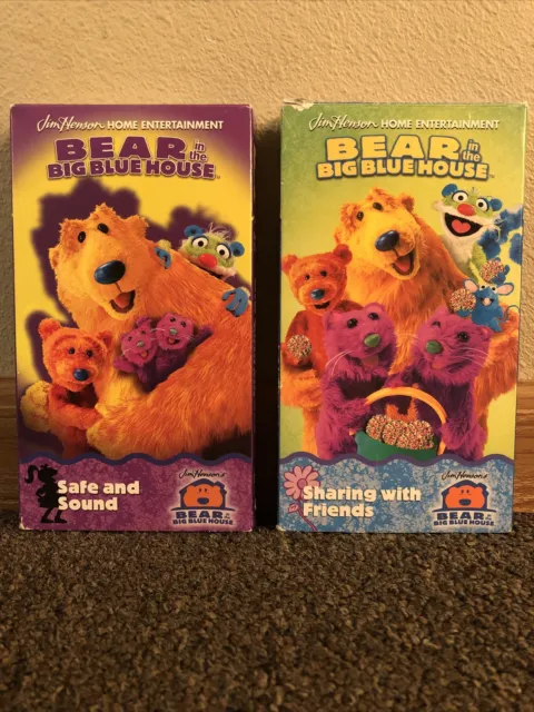 BEAR IN THE Big Blue House VHS Lot Bundle Safe and Sound Sharing With ...