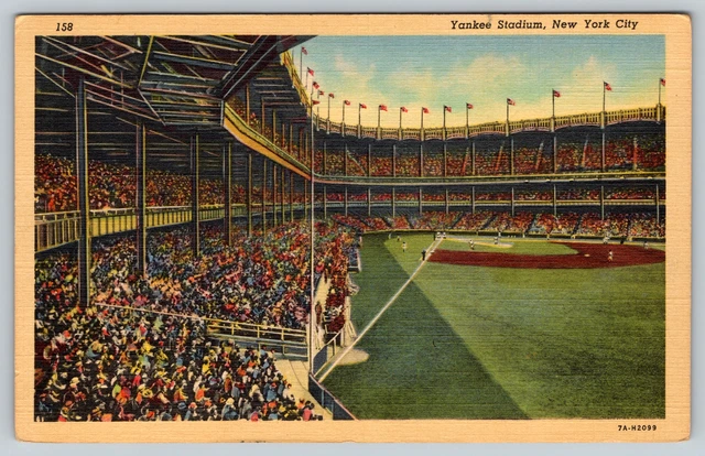 c1940s Yankee Stadium New York City Baseball Vintage Postcard