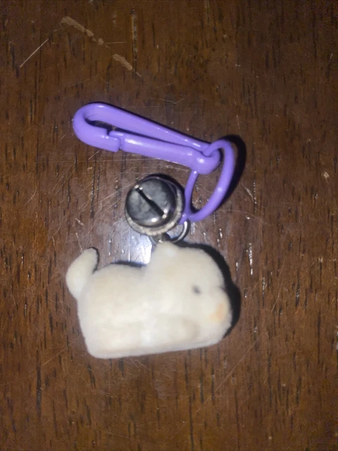 Vintage 1980s Plastic Bell Charm Fuzzy Kitty ￼ For 80s Charm Necklace