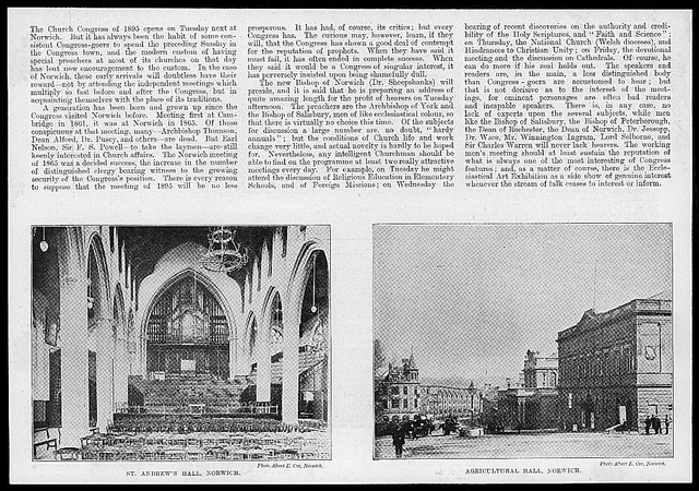 1895 Antique Print - NORFOLK NORWICH St Andrews Hall Agricultural Hall  (19)