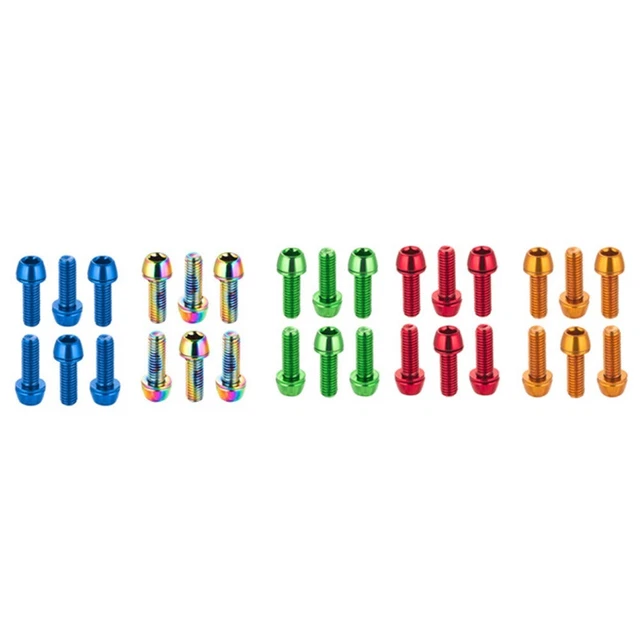 Lot De 6 Vis De Rotor De Frein Vélo En Titane M5 X 10 Mm – Légères, Résistantes à La Rouille, Pour Route Et VTT (T25)