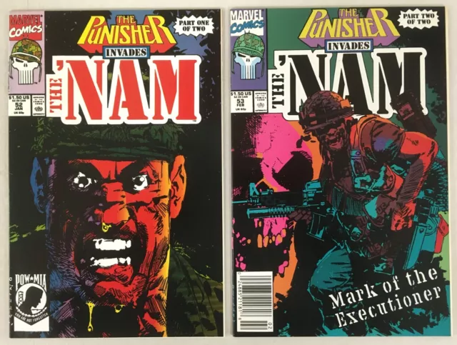 THE PUNISHER INVADES THE NAM 2 comic lot The NAM # 52 53 Complete Story Part 1+2