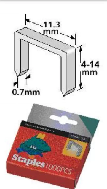 Heavy Duty Staples 1000pcs 10mm 3/8" Staple 11.3x10mm(WidthxHeight)        #5839 2