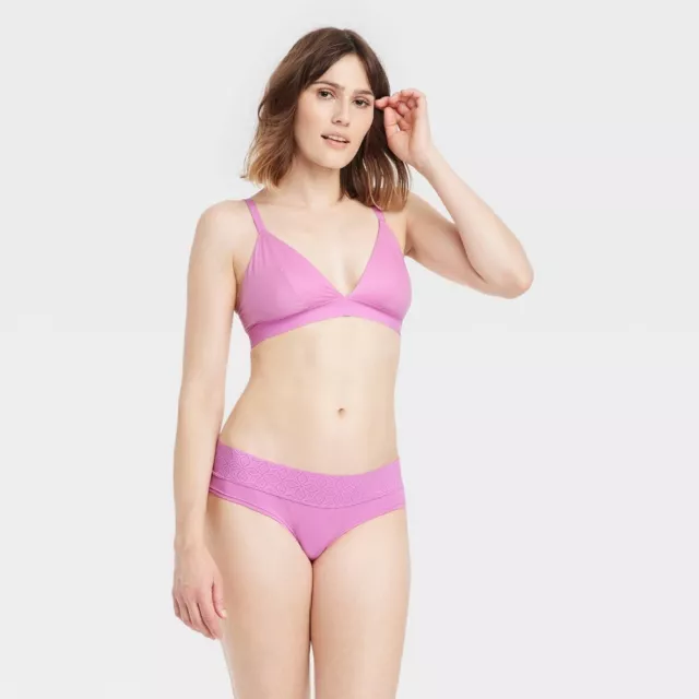 Women's Laser Cut Cheeky Bikini Underwear - Auden™ Assorted Pink S