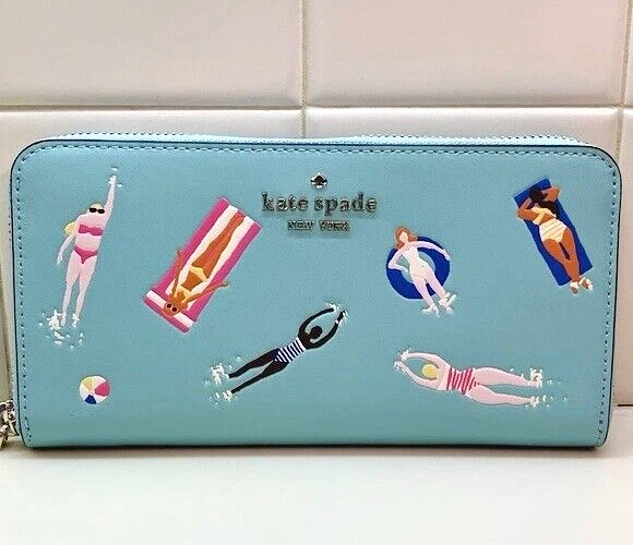 KATE SPADE POOL Float Swimmers Poolside Splash Large Continental Wallet