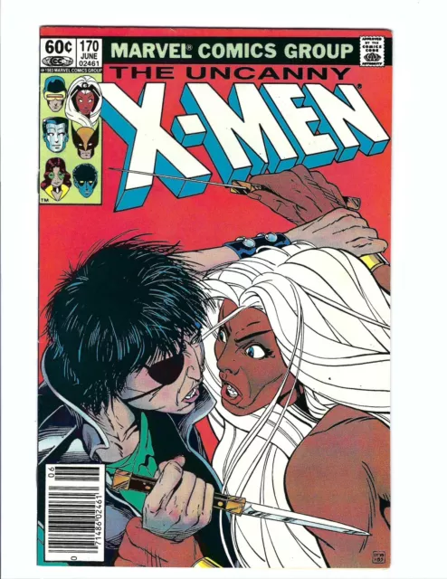 Uncanny X-Men 170, VF+ 8.5, Marvel 1983, Claremont, Storm, Mystique, Newsstand!