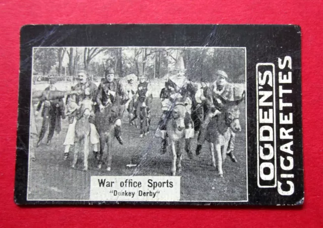 Tarjeta Ogdens Tab Escasa Antigua 1901 Cigarrillos Guerra Oficina Deportes Burro Derby