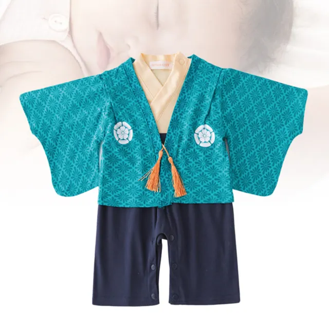 Boy Short Sleeve Romper Pajamas Baby Kimono Bodysuit Japanese Boys