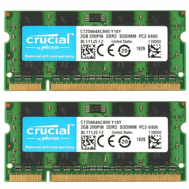 4GB Kit (2x 2GB) HP Pavilion DV6000 Series DDR2 PC2-6400 Laptop/Notebook Memory