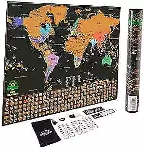 Scratch Off World Map Poster – Deluxe Travel Map, Scratch Off Map of The World