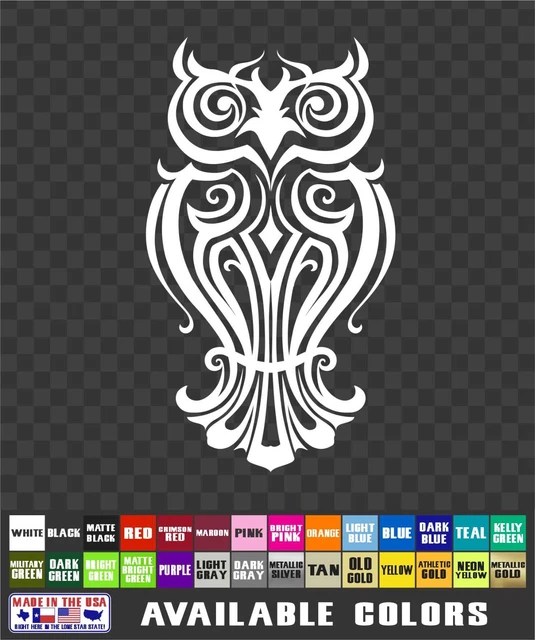 Fancy Owl Sticker Vinyl Decal Car Van Truck Laptop