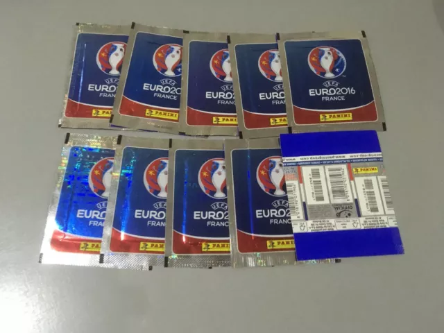 10 POCHETTES PANINI EURO 2016  neuves