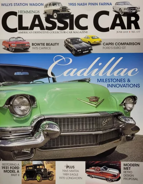 CADILLAC MILESTONES & INNOVATIONS June 2019 HEMMINGS CLASSIC CAR Magazine #177