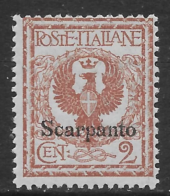 Italia Italy 1912 Colonie Egeo Scarpanto floreale c2 Sa n.1 nuovo MH *