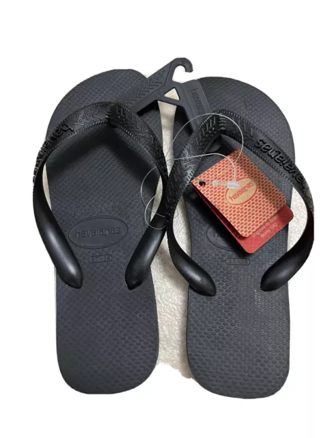 Havaianas Top FC Flip Flop Unisex Black Size US 7/8 W US 6/7 Men Rubber Non Slip