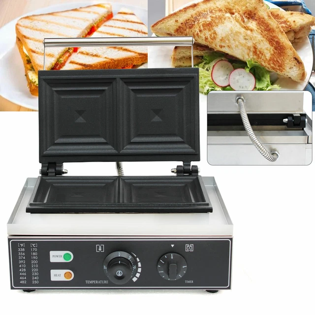 1500W Commercial Electric Sandwich Machine Double-side Sandwich Maker Making