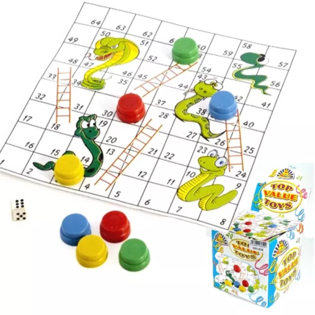 Job Lot of 60 SNAKES  and LADDERS GAMES Wholesale Bulk Buy Party Bag Toy