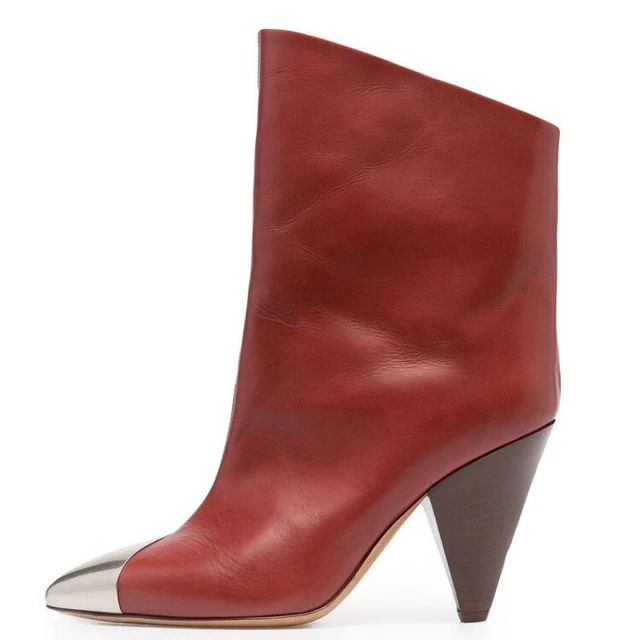 4 Colors Ladies Pointy Toe Modern Cowgirl 7.5cm Cone Heel Ankle Boots Outdoor L