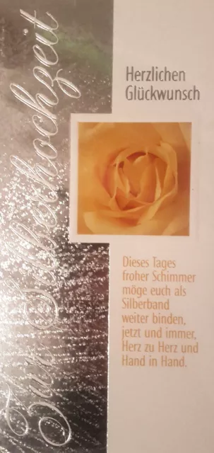 02 Silberne Hochzeit Ehe 25 Jahre Glückwunschkarte Grußkarte NEU OVP