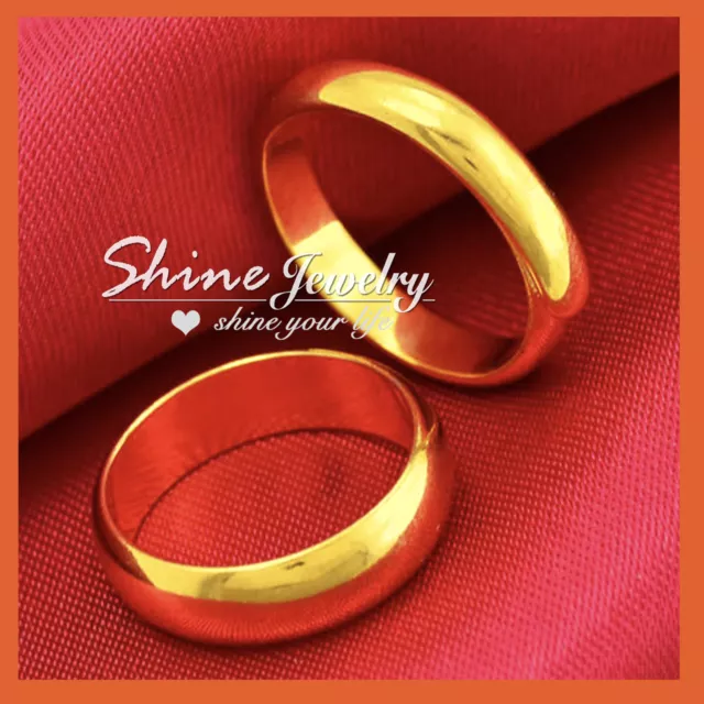 24K Gold Gf Mens Ladies Solid Wedding Band Anniversary Engagement Eternity Ring