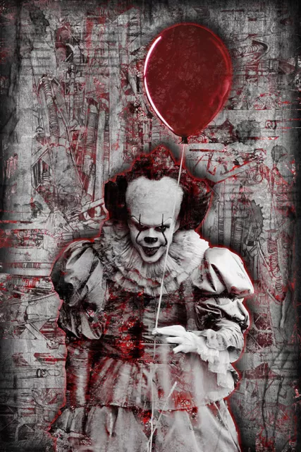 PENNYWISE from "IT" 12x18in Poster, Pennywise The Dancing Clown Print Free Ship