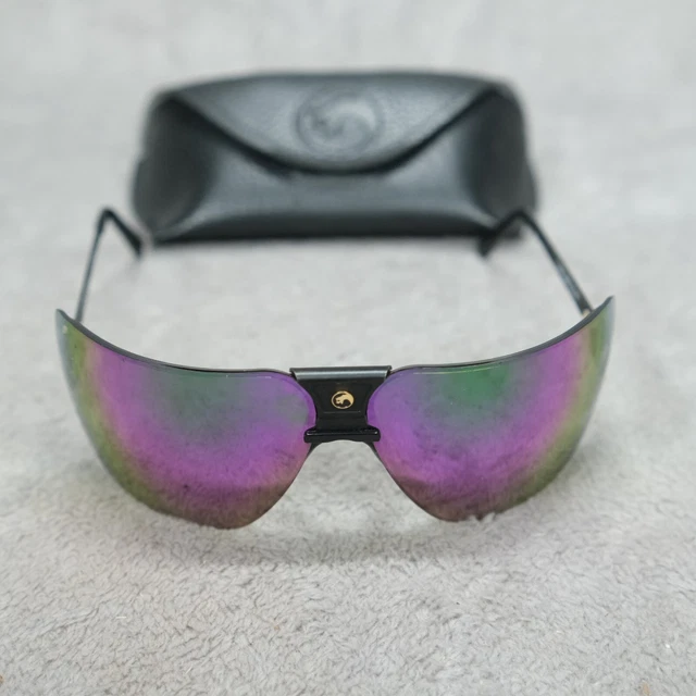 VTG GARGOYLES SUNGLASSES Black Frame Blue Green Lens Iridescent