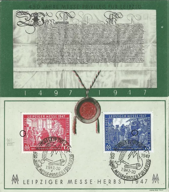 Nr. 965/966 auf Gedenkblatt, mit Plattenfehlern 965VIII und 966 auf Feld 12 c2