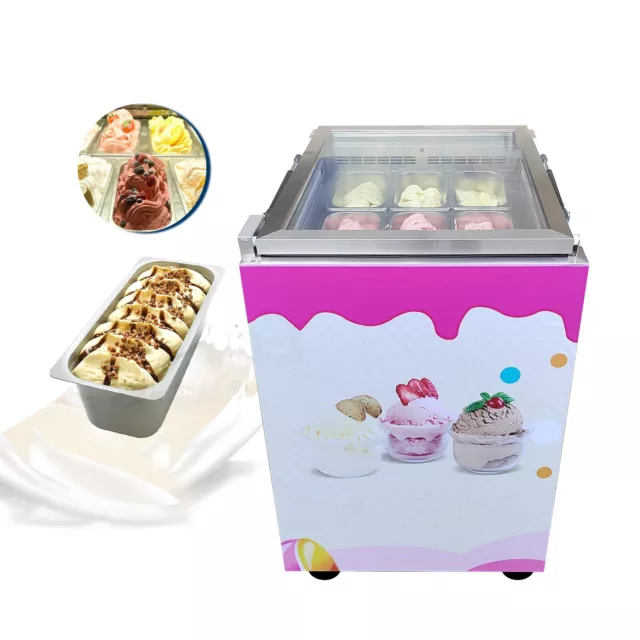 Kolice Commercial Ice Cream Freezer Gelato Showcase Display Freezer