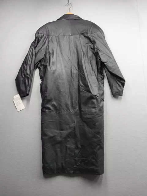NWT BB DAKOTA Leather Trench Coat Womens Size XS Long Lined Button Up ...