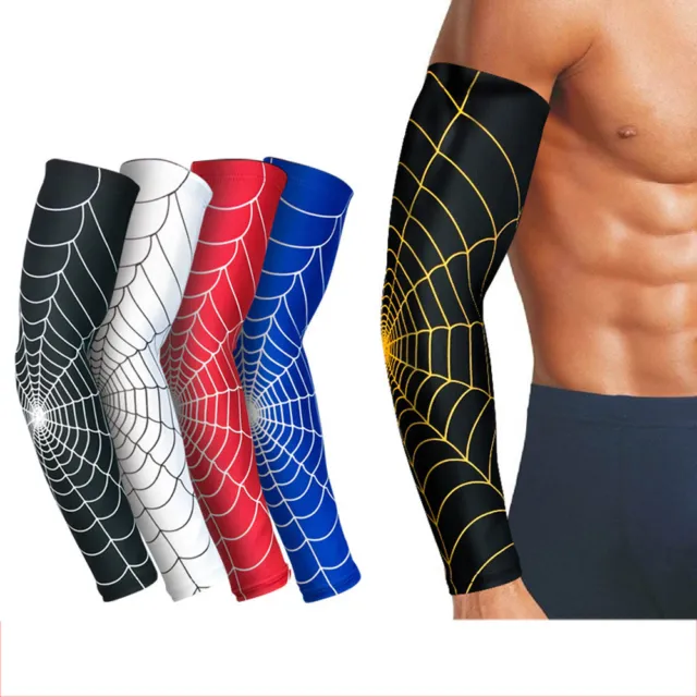 Protective Gear Arm Sleeve Spider Web Pattern Basketball Sports Protection 1PC