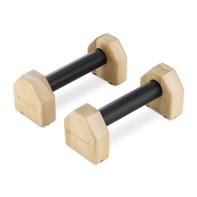 Poignées De Pompes Bois Navaris - Barres Parallèles Push-up Antidérapantes