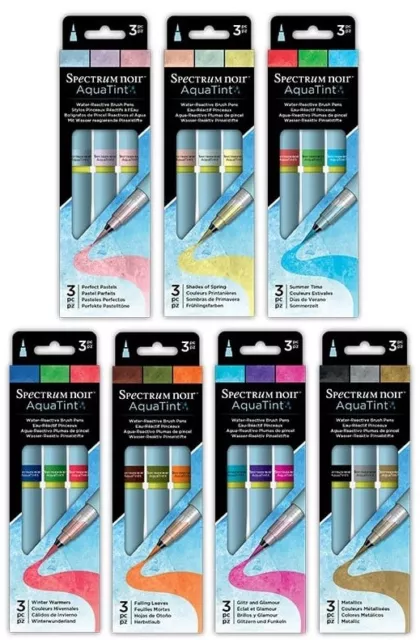 Spectrum Noir AQUATINT 3 Pen Packs By Crafters Companion