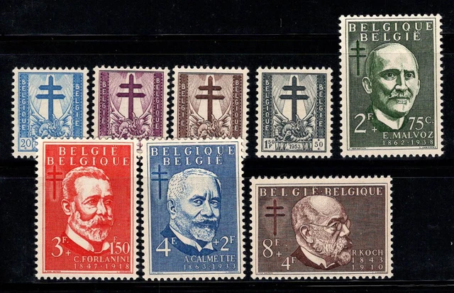 Belgique 1953 Mi. 979-986 Neuf ** 100% Contre la tuberculose, personnalité
