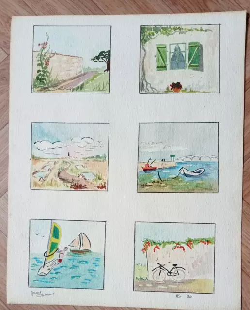 Peinture Aquarelle Ile De Ré Gerard Dupont