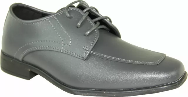 ALLURE MEN AL01KID Boy Dress Shoe Fashion Tuxedo Wedding Prom Steel Grey