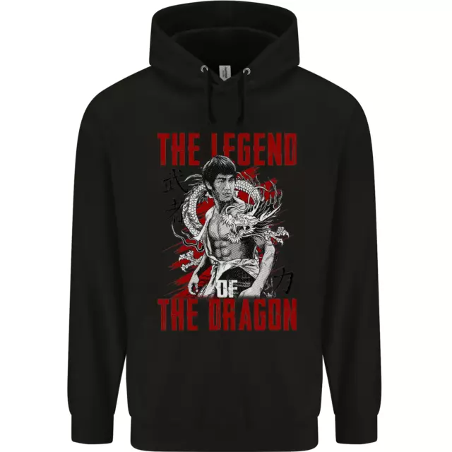 Felpa con cappuccio Legend of the Dragon MMA film arti marziali da uomo 80% cotone