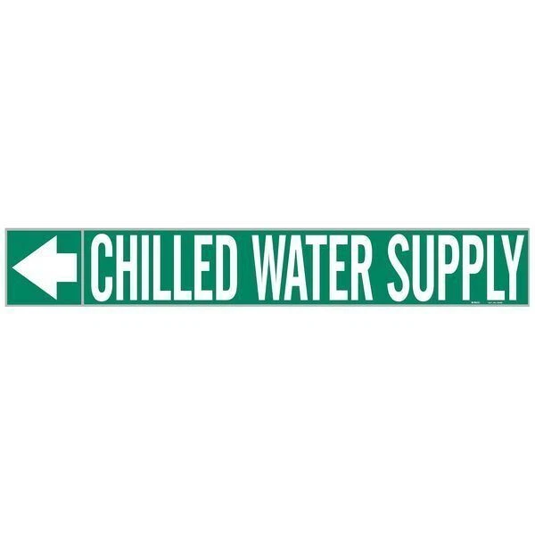 BRADY Pipe Marker, Chilled Water Supply, 1 In.H 20409